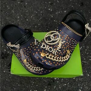 CROCS Black and Gold Embellished Women's Shoes